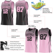 Laden Sie das Bild in den Galerie-Viewer, Custom Black-Light Pink Side Panel Stripe Gradient Geometric Honeycomb Reversible Double Side Sublimation Basketball Set Jersey