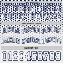 Charger l'image dans la galerie, Custom Navy-White Side Panel Stripe Gradient Geometric Honeycomb Reversible Double Side Sublimation Basketball Set Jersey