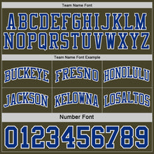 Charger l'image dans la galerie, Custom Olive(Cream) Royal-White Camo Side Panel Stripe Reversible Double Side Sublimation Basketball Set Jersey