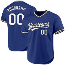 Charger l'image dans la galerie, Custom Royal White-Black Authentic Throwback Baseball Jersey