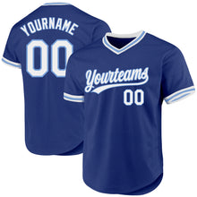 Charger l'image dans la galerie, Custom Royal White-Light Blue Authentic Throwback Baseball Jersey