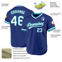 Charger l'image dans la galerie, Custom Royal White-Teal Authentic Throwback Baseball Jersey