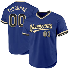 Charger l'image dans la galerie, Custom Royal Black-Cream Authentic Throwback Baseball Jersey