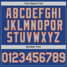 Load image into Gallery viewer, Custom Royal Gray-Orange Mesh Authentic Throwback Baseball Jersey
