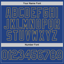 Load image into Gallery viewer, Custom Royal Old Gold Mesh Authentic Throwback Baseball Jersey