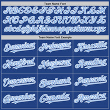 Load image into Gallery viewer, Custom Royal Light Blue-White Mesh Authentic Throwback Baseball Jersey