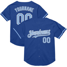 Load image into Gallery viewer, Custom Royal Light Blue-White Mesh Authentic Throwback Baseball Jersey