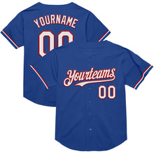 Load image into Gallery viewer, Custom Royal White-Red Mesh Authentic Throwback Baseball Jersey