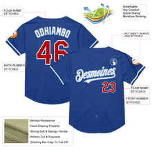 Load image into Gallery viewer, Custom Royal Red-Light Blue Mesh Authentic Throwback Baseball Jersey