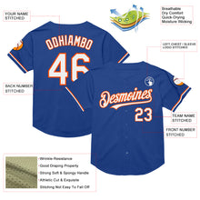 Load image into Gallery viewer, Custom Royal White-Orange Mesh Authentic Throwback Baseball Jersey