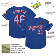 Load image into Gallery viewer, Custom Royal Light Blue-Red Mesh Authentic Throwback Baseball Jersey