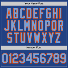 Load image into Gallery viewer, Custom Royal Powder Blue-Orange Mesh Authentic Throwback Baseball Jersey