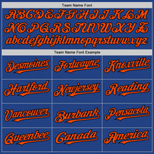 Load image into Gallery viewer, Custom Royal Black-Orange Mesh Authentic Throwback Baseball Jersey