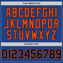 Load image into Gallery viewer, Custom Royal Black-Orange Mesh Authentic Throwback Baseball Jersey