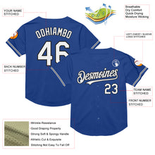 Load image into Gallery viewer, Custom Royal White-Black Mesh Authentic Throwback Baseball Jersey