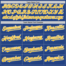 Load image into Gallery viewer, Custom Royal Gold-White Mesh Authentic Throwback Baseball Jersey