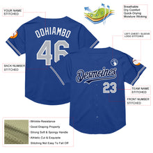 Load image into Gallery viewer, Custom Royal Gray-Navy Mesh Authentic Throwback Baseball Jersey