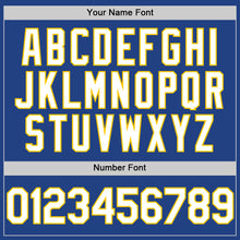 Load image into Gallery viewer, Custom Royal White-Yellow Mesh Authentic Throwback Baseball Jersey