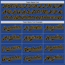 Load image into Gallery viewer, Custom Royal Black-Old Gold Mesh Authentic Throwback Baseball Jersey
