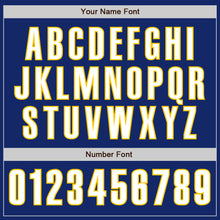 Laden Sie das Bild in den Galerie-Viewer, Custom Royal White-Yellow Authentic Baseball Jersey