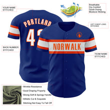 Laden Sie das Bild in den Galerie-Viewer, Custom Royal White-Orange Authentic Baseball Jersey