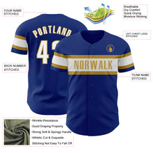 Laden Sie das Bild in den Galerie-Viewer, Custom Royal White-Old Gold Authentic Baseball Jersey