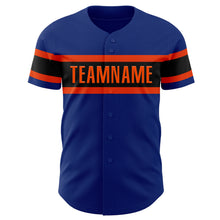 Load image into Gallery viewer, Custom Royal Black-Orange Authentic Baseball Jersey