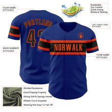 Load image into Gallery viewer, Custom Royal Black-Orange Authentic Baseball Jersey