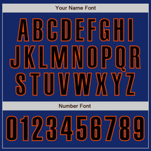 Load image into Gallery viewer, Custom Royal Black-Orange Authentic Baseball Jersey