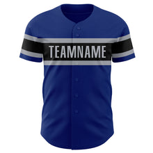 Load image into Gallery viewer, Custom Royal Gray-Black Authentic Baseball Jersey