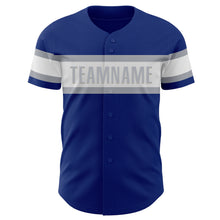 Laden Sie das Bild in den Galerie-Viewer, Custom Royal White-Gray Authentic Baseball Jersey