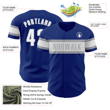 Laden Sie das Bild in den Galerie-Viewer, Custom Royal White-Gray Authentic Baseball Jersey