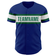 Laden Sie das Bild in den Galerie-Viewer, Custom Royal White-Kelly Green Authentic Baseball Jersey