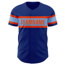 Load image into Gallery viewer, Custom Royal Light Blue-Orange Authentic Baseball Jersey
