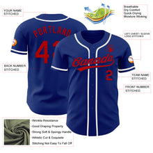 Load image into Gallery viewer, Custom Royal Red-White Authentic Baseball Jersey