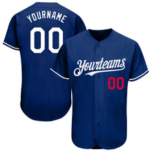Load image into Gallery viewer, Custom Royal White-Red Authentic Baseball Jersey