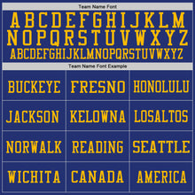 Загрузить изображение в средство просмотра галереи, Custom Royal Red-Gold Mesh Authentic Throwback Football Jersey