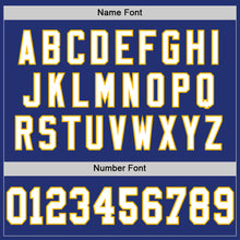 Laden Sie das Bild in den Galerie-Viewer, Custom Royal White-Gold Mesh Authentic Throwback Football Jersey