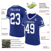 Charger l'image dans la galerie, Custom Royal White Mesh Authentic Throwback Football Jersey