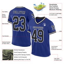 Laden Sie das Bild in den Galerie-Viewer, Custom Royal Black-White Mesh Authentic Throwback Football Jersey