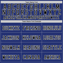 Laden Sie das Bild in den Galerie-Viewer, Custom Royal Black-White Mesh Authentic Throwback Football Jersey