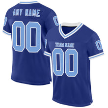 Charger l'image dans la galerie, Custom Royal Light Blue-White Mesh Authentic Throwback Football Jersey