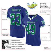 Загрузить изображение в средство просмотра галереи, Custom Royal Kelly Green-White Mesh Authentic Throwback Football Jersey