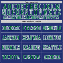 Загрузить изображение в средство просмотра галереи, Custom Royal Kelly Green-White Mesh Authentic Throwback Football Jersey