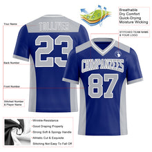 Laden Sie das Bild in den Galerie-Viewer, Custom Royal Gray-White Authentic Football Jersey