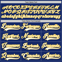 Загрузить изображение в средство просмотра галереи, Custom Royal White-Gold Hockey Lace Neck Jersey