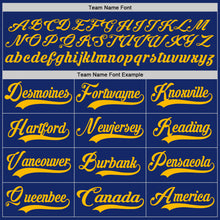 Load image into Gallery viewer, Custom Royal Gold Hockey Lace Neck Jersey