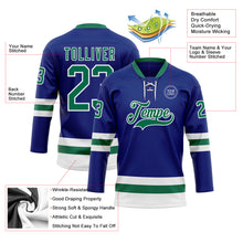 Загрузить изображение в средство просмотра галереи, Custom Royal Kelly Green-White Hockey Lace Neck Jersey
