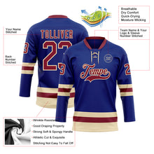 Загрузить изображение в средство просмотра галереи, Custom Royal Crimson-Cream Hockey Lace Neck Jersey