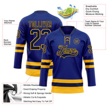 Загрузить изображение в средство просмотра галереи, Custom Royal Navy-Gold Hockey Lace Neck Jersey